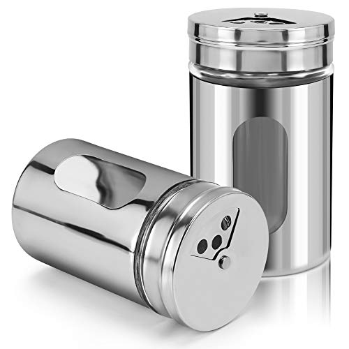 2pcs Salt and Pepper Shakers (Silver)