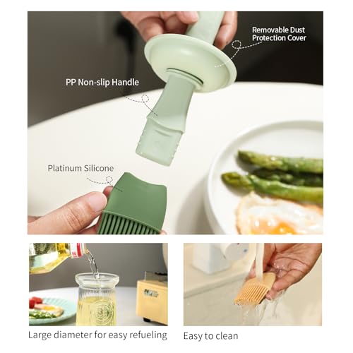 Oil Dispenser with Brush (1 Pack / White)