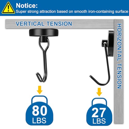 Magnetic Hooks (Black / 0.98in)