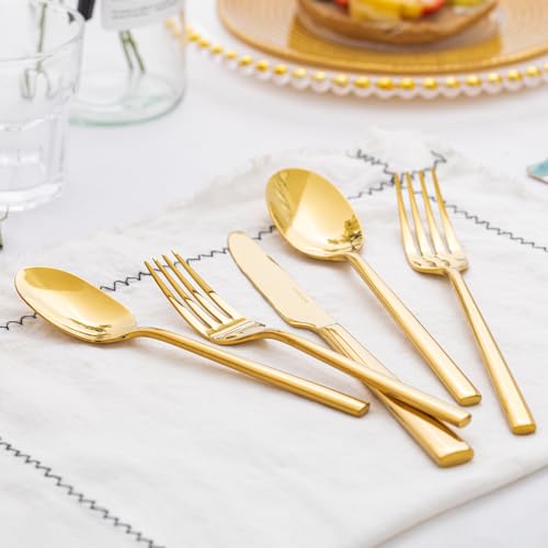 Gold Silverware Set for 4 (20-Piece / Gold)