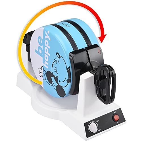 Disney Mickey & Minnie Double Flip Waffle Maker by Select Brands (White and Blue)