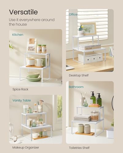 Set of 2 Metal Spice Racks (White / 2 Tiers (11"D x 12.6"W))