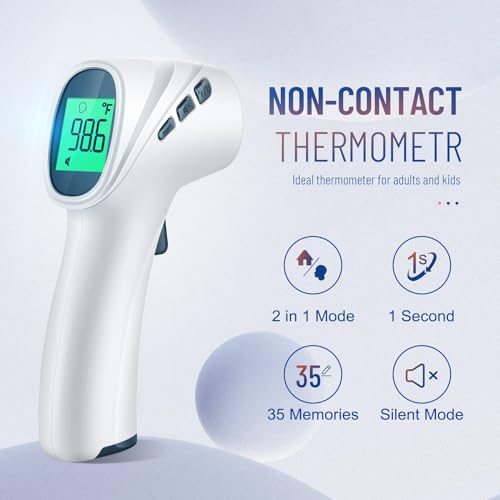 Forehead Thermometer for Adults and Kids (Grey)