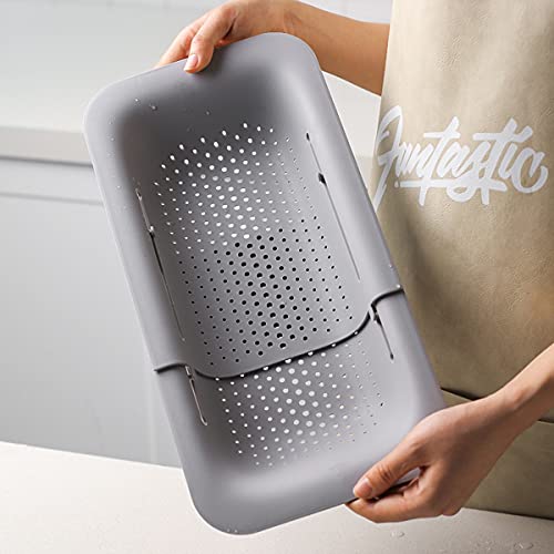 Collapsible Sink Colanders and Strainers Basket Over the Sink Colander Collapsible Colander Extendable Plastic Fruit Vegetable Strainer Drainer Basket for Kitchen