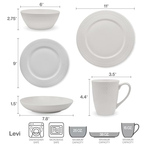 Levi 40 Piece Bone China Dinnerware Set