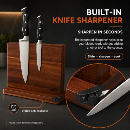 Magnetic Knife Block (12x10 w/ Sharpener)