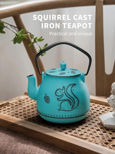 Teapot with Removable Infuser (1 Quarts / Blue Squirrel)