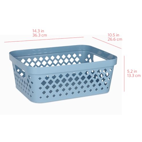 Plastic Storage Basket Set (Marina Blue / 2 Gallon)