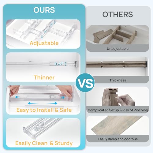 2.36” Drawer Dividers with Expandable Inserts (Short-2.36" with Inserts)