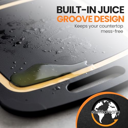 Composite Wood Cutting Board Set of 3 (Black/Tan)