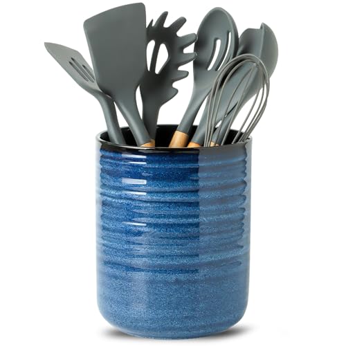 Ceramic Kitchen Utensil Holder (Navy Blue(1 pcs))