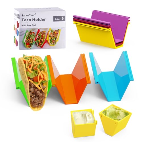 Microwave Safe Taco Holder Set of 6 (Set of 6 with 2 Sauce)