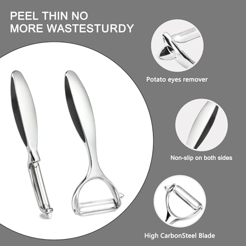 Vegetable Peeler Stainless Steel Potato Peelers Y (2 Count)