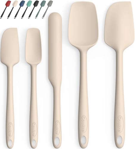 Silicone Spatula Set of 5 (Pure Beige)