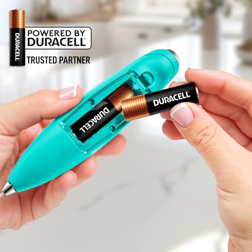 Powerful Milk Frother Wand With Duracell Batteries (Royal Aqua / Double Whisk + Batteries)