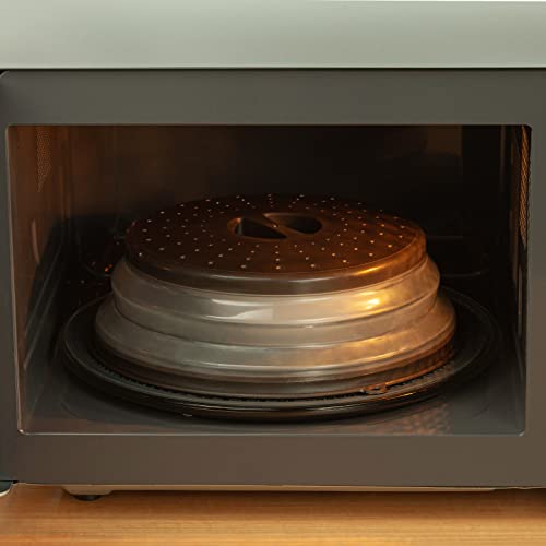 Vented Collapsible Microwave Splatter Cover for Food (gray)