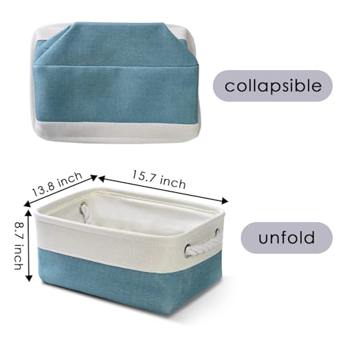 Organization and Storage Basket for Organizing (White&Green / Small (Pack of 6))