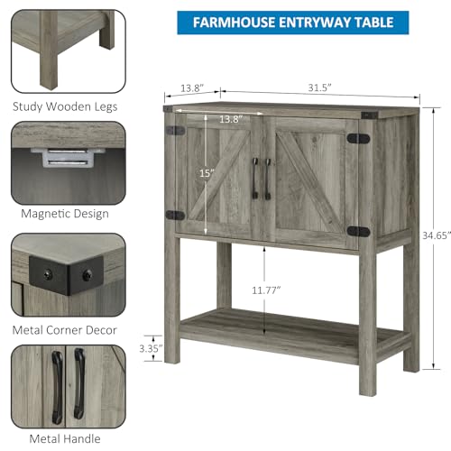Console Table with 2 (Grey)