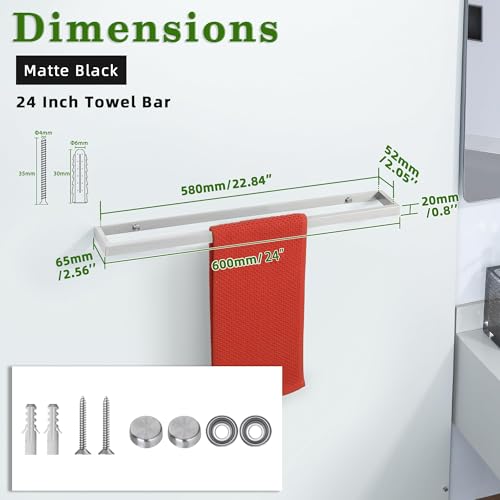 24 Inch Hand Towel Holder Towel Bar for Bathroom Wall Mounted (Brushed / 24-Inch)
