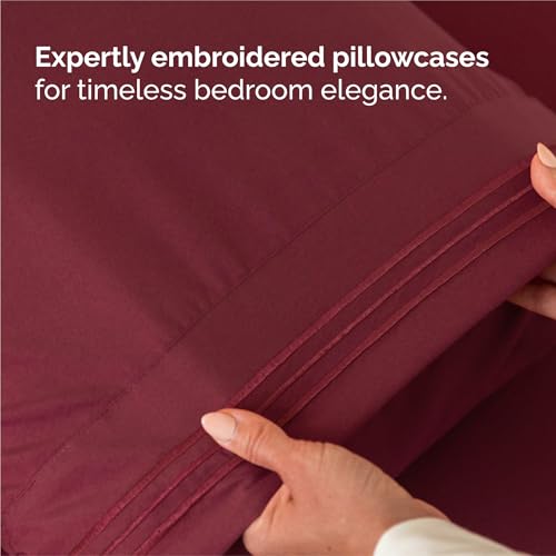 King Size 4 Piece Sheet Set (25 - Burgundy / King)
