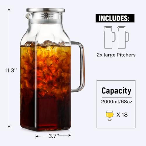 4 Pack 2 Liters (68 oz Clear)