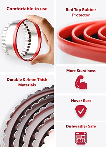 3Pcs Fluted Round Cookie Cutters