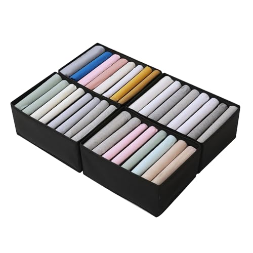 4 Pack Drawer Organizers for Clothing (4 Count)