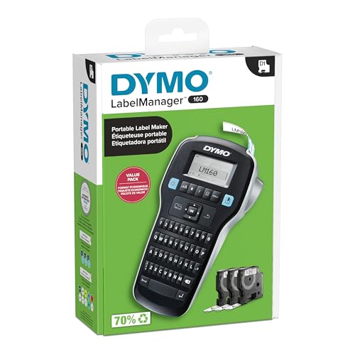LabelManager 160 Label Maker Bundle with 3 D1 Label Cassettes
