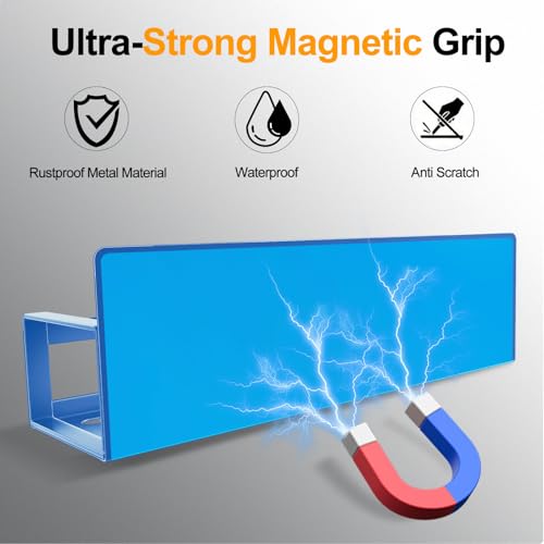 Magnetic Spice Rack for Refrigerator (Dark Blue-4 Pack)
