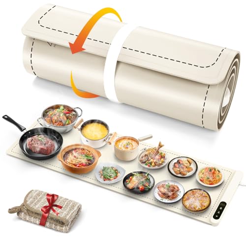 Extra Long Warming Mat for Food (XXX Large Size: 43"x15" / Beige)