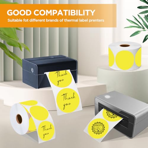 2 Inch Circle Thermal Sticker Labels (Yellow)