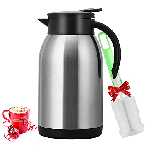 40oz Stainless Steel Thermal Coffee Carafe Dispenser (40oz,Silver / 40 Ounces)
