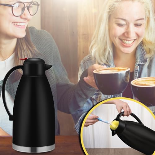 2 Pcs 102 oz Stainless Steel Thermal Coffee Carafe (Black / 102 oz)