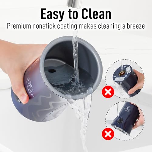 Zulay 4-in-1 Milk Frother and Steamer - Automatic Hot and Cold Foam Maker with Auto Shut Off & Temperature Control for Coffee, Latte, Cappuccino, Hot Chocolate - Navy (Ventus Navy / Frother Steamer)