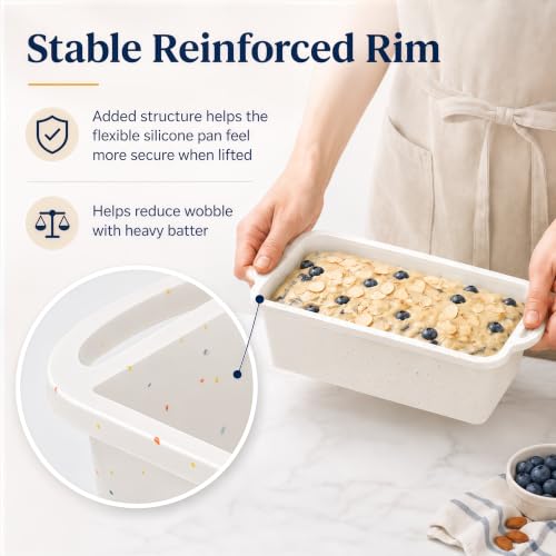 2 Pack 8.5x4.5 Standard Silicone Loaf Pans (Cream / Standard-8.5''×4.5'')