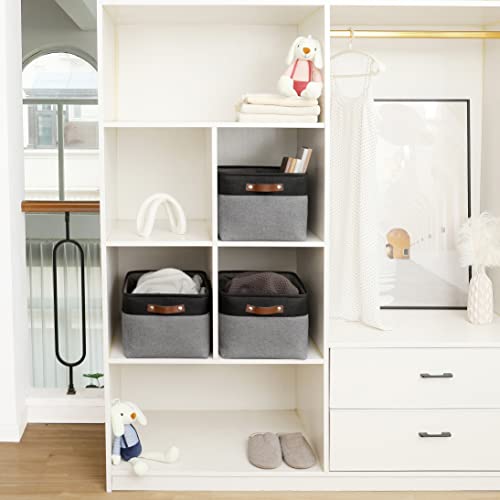 16x12.5in Storage Baskets (Gray / Black / Extra Large - 3pc)