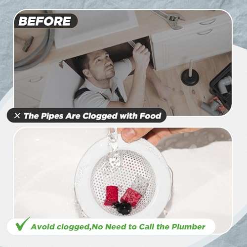 3 Pcs Sink Plug Stopper Disposal Drain Strainer (Porcelain White)