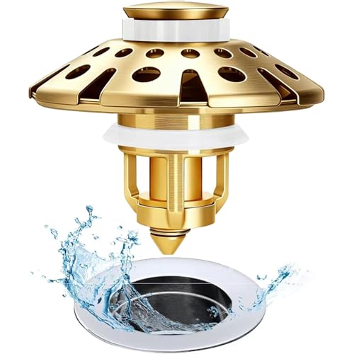 Bathroom Sink Drain Strainer (Brushed Gold)