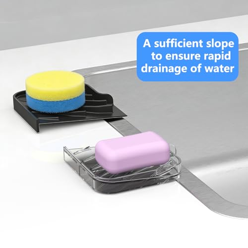 Sponge Holder for Kitchen Sink (Black / 8"x 4")