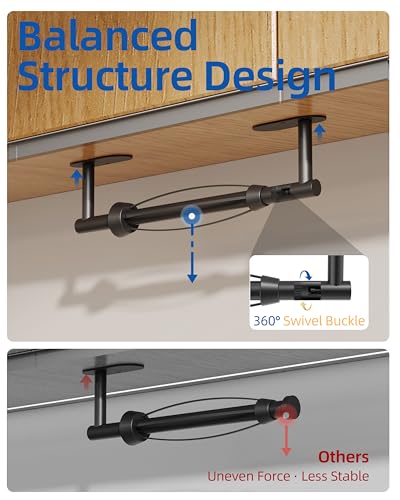 Paper Towel Holder Under Cabinet (Matte Black / One Hand Tear - Oval)