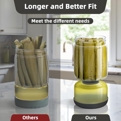 Glass Pickle Jar with Strainer Flip (46oz Smoky Grey Pickle jar)