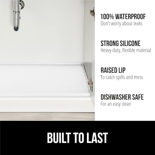 Waterproof Silicone Under Sink Mat (White / 46"w X 22"l)