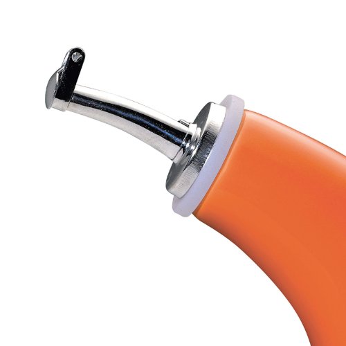 Solid Glaze Ceramics EVOO Olive Oil Bottle Dispenser with Spout (Orange / 24 Ounces)