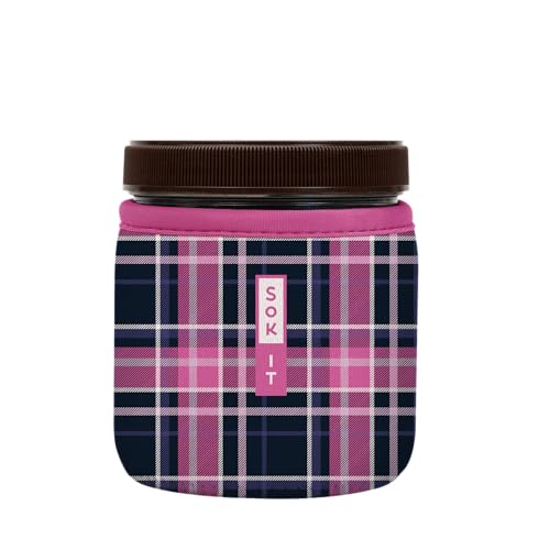 IceCreamSok Insulated Neoprene Cover (Berry Plaid / Fits Talenti 16oz Pints)