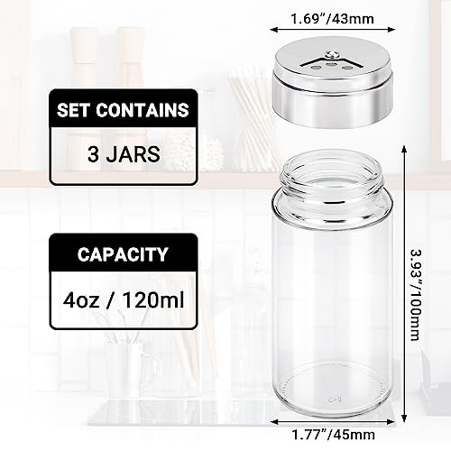Spice Jar with Shaker Lids (4oz / 120ml_Big Hole)