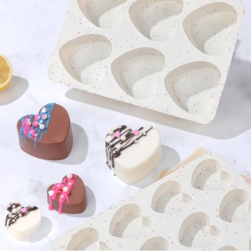 3 Inch Large Heart Shaped Silicone Molds for Chocolate (Heart / 3 inch)