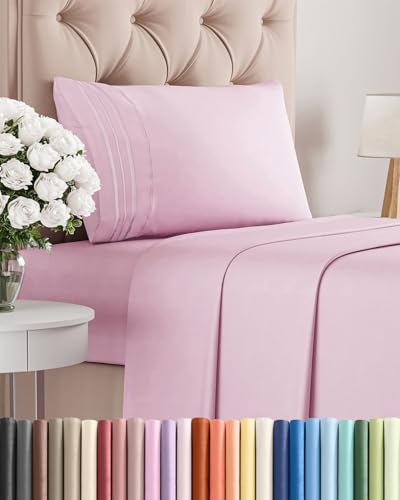 Twin Size 3 Piece Sheet Set (32 - Light Pink / Twin)