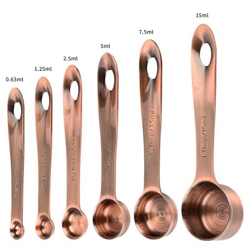 Copper Measuring Cups and Spoons Set