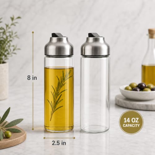 Olive Oil Dispenser (Silver / 14OZ Set of 2)