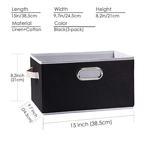 Large Collapsible Storage Bins for Closet [5 (Black / Large(5-Pack))